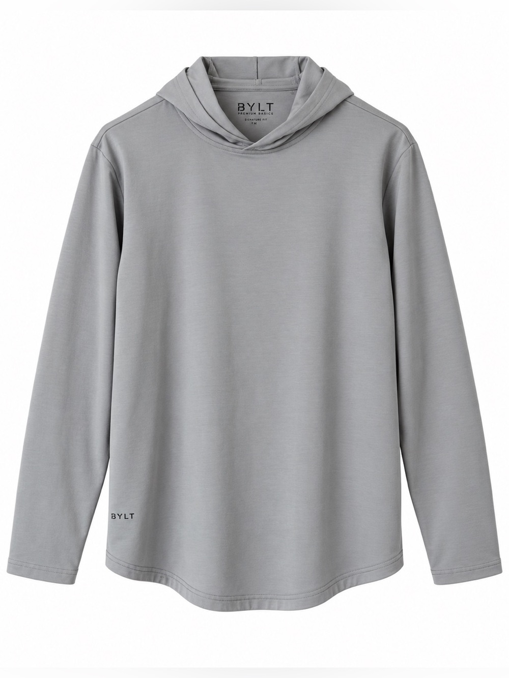 BYLT Premium Basics Men's Long Sleeve Performance Drop-Cut Hoodie - Gray Size M